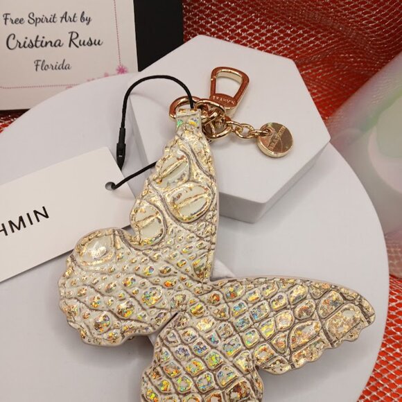 Brahmin 3D Layered Leather Butterfly Charm - Picture 2 of 2